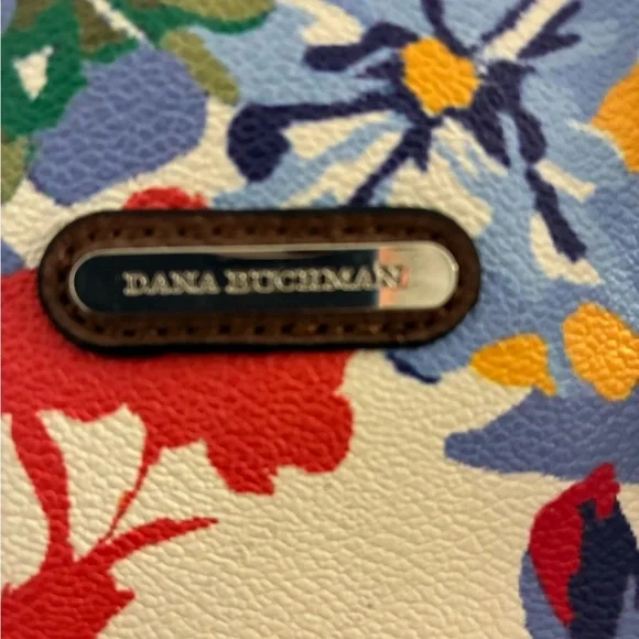 DANA BUCHMAN Rose Floral Tote Multicolor 17" X 12" X 3.5" - Picture 2 of 5